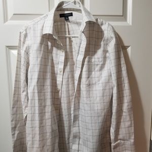 White with Brown Pattern Button Up